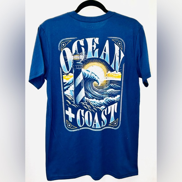 Ocean + Coast Blue Graphic T-Shirt - Picture 1 of 6